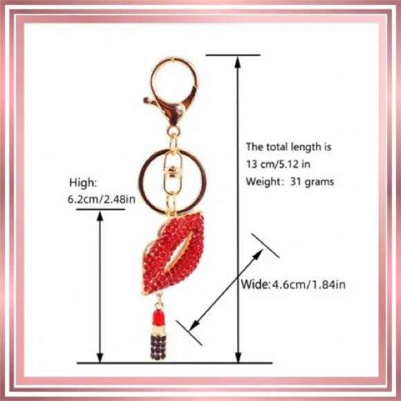 ELLA’ Women’s “Lips” 💋 Purse Charm - Picture 3 of 4